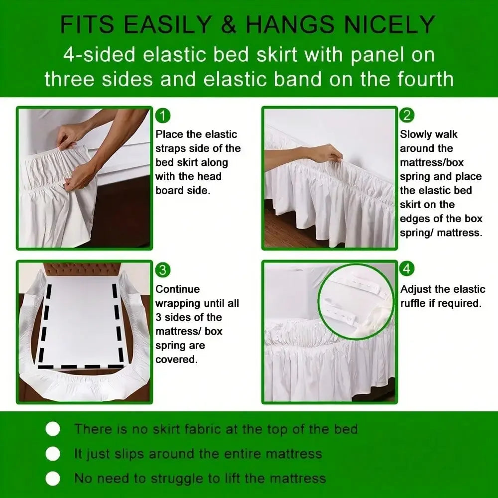 1Pc Breathable & Dustproof Bed Skirt  For Bedroom And Guest Room Bed Comforter Sets Curtains For Bedroom