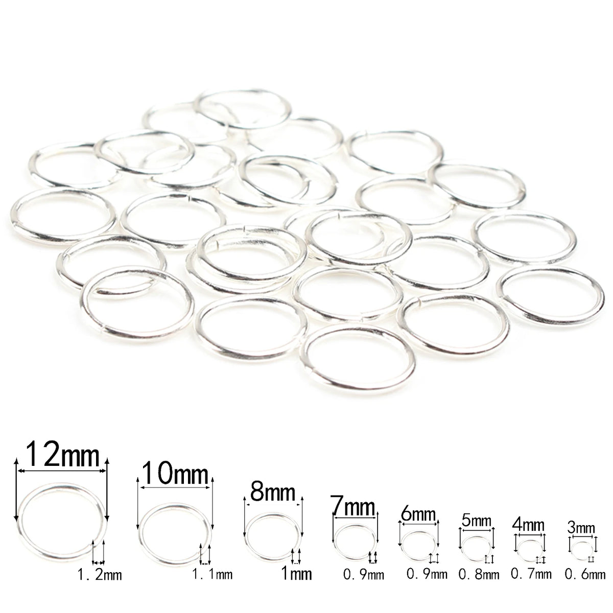 3-12mm Gold Silver Color Loops Open Jump Rings Metal Split Rings Connectors For Diy Jewelry Finding Making Accessories Supplies