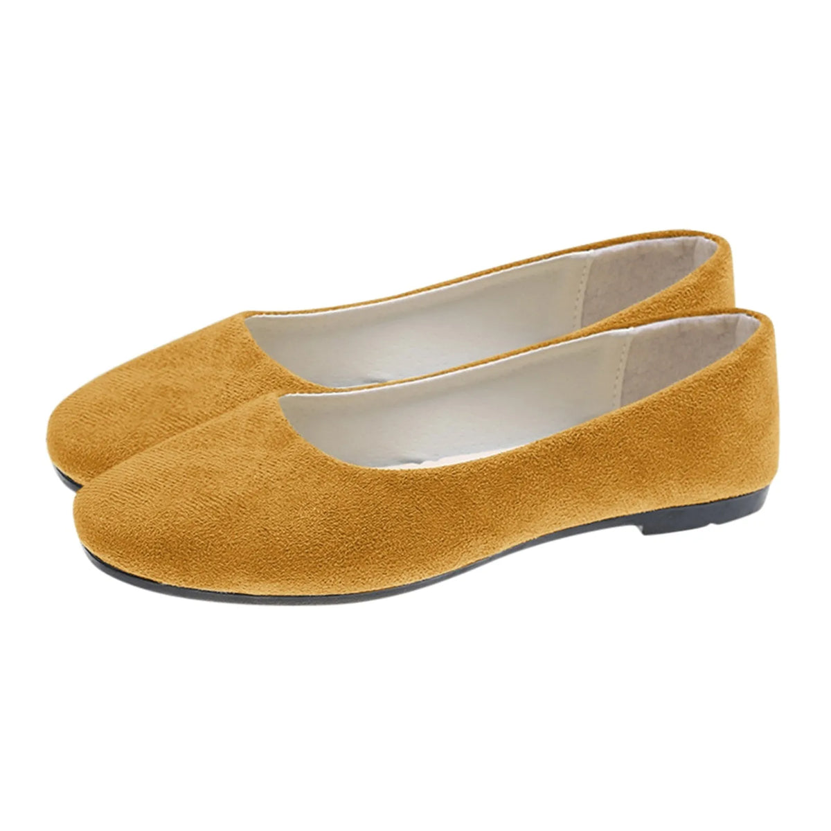 Woman Flats Casual Round Toe Cute Flats Flock Mocasines Ballerina Church Flats Female Suede Elegant Soft Sole Mom Shoes