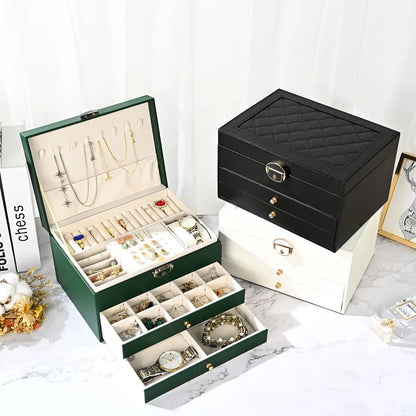 High-End Multi-Layer Drawer-Type Jewelry Box Household Large Capacity Earring Storage Organizer with Oxidation Finish