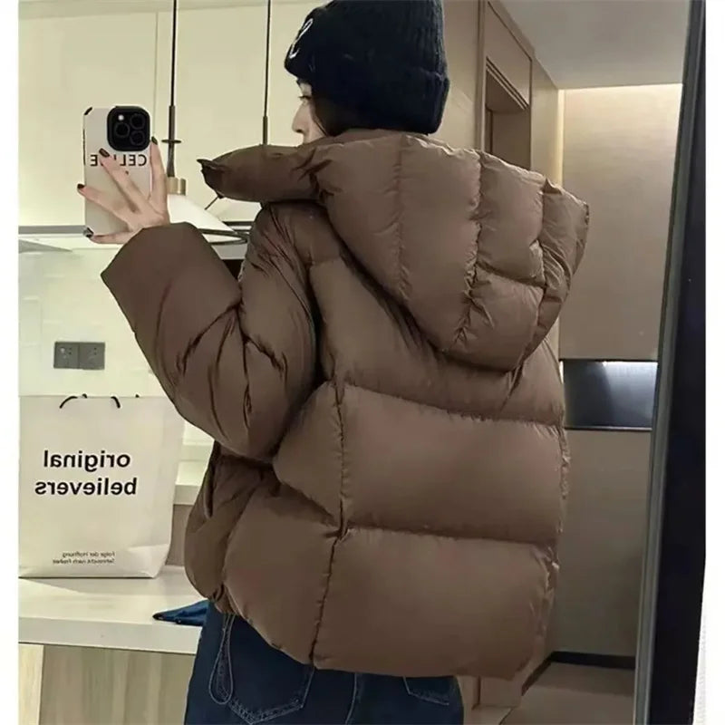 Ladies Short Down Cotton Jacket Women Winter Coat Jackets Warm Down Cotton Parkas New Fashion Hooded Loose Lady Bread Coats