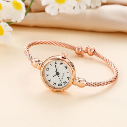 Fashion Luxury Bangle Bracelet Retro Alloy Quartz Watch Wristwatch Chain Watches Ladies