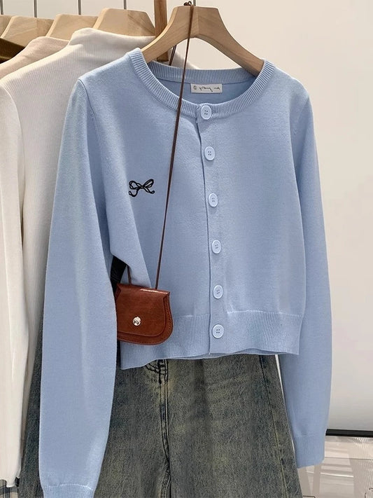 2026 Autumn Winter Women Sweater Embroidered Flattering Knit Women Cardigan Korean Chic Unique Design Knit Sweater Outerwear Top