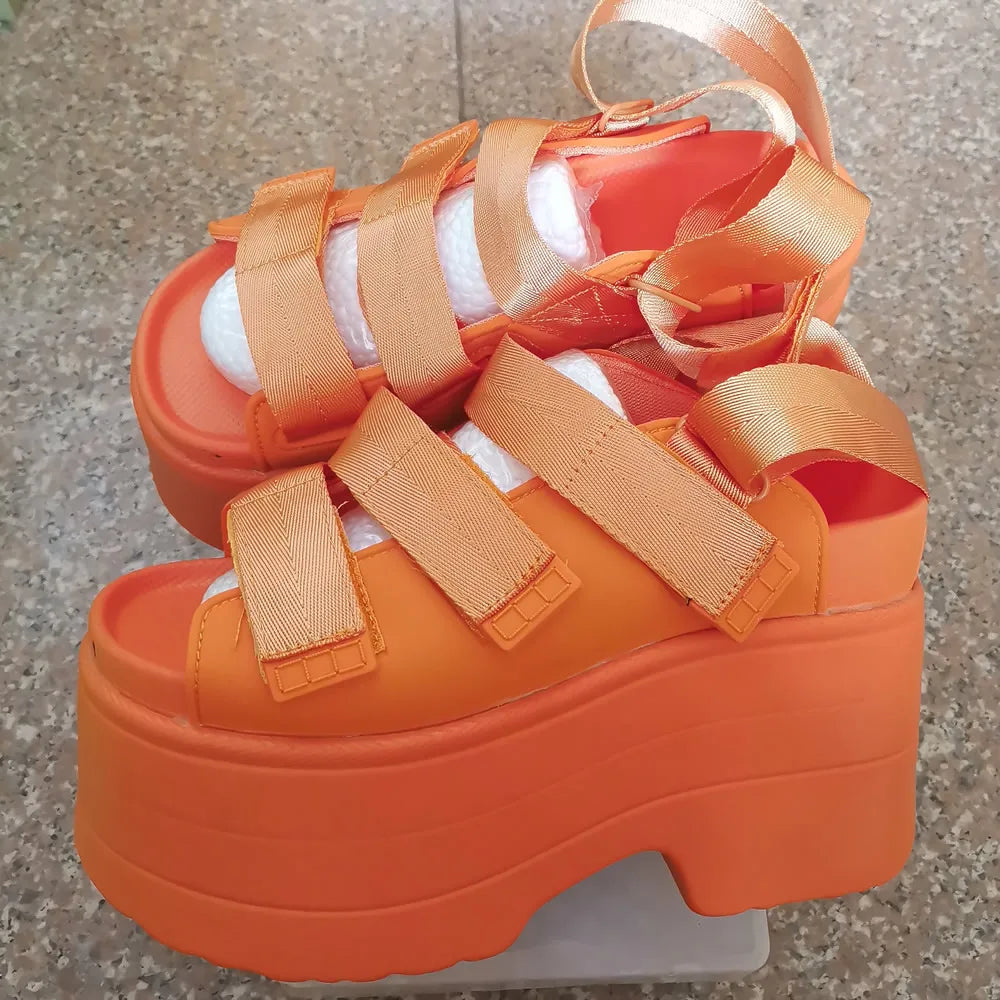 Women's Hook-and-Loop Platform Sandals