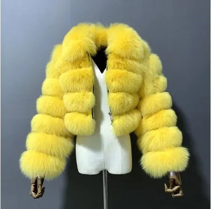 2024 Women's Faux Fur Coat Winter Women Short Warm Thick Faux Fox Fur Coat Vests Raccoon Fake Fur Coat Office Lady Warm Jacket