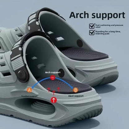 Men's Summer Sport Slippers Anti-slip Leisure Sandals Soft Bottom Outdoor Beach Shoes Breathable Comfortable Thick Bottom Sandal