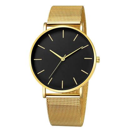 Reloj Mujer Ladies Fashion Metal Hour Casual Watch Simple Quartz Wrist Watch Female Black Mesh Stainless Steel Watch Saa Bracele