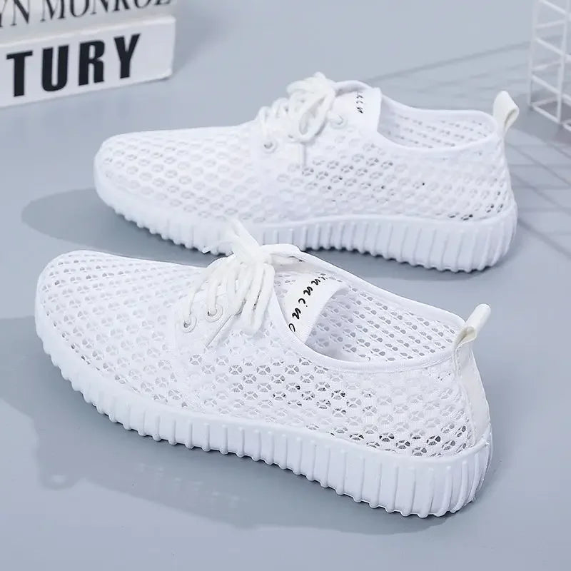Women Running Sneakers Ladies Gym Shoes Outdoor Anti-skid Sport Footwear Soft Bottom Walking Shoes Mesh Hollow Out Shoes