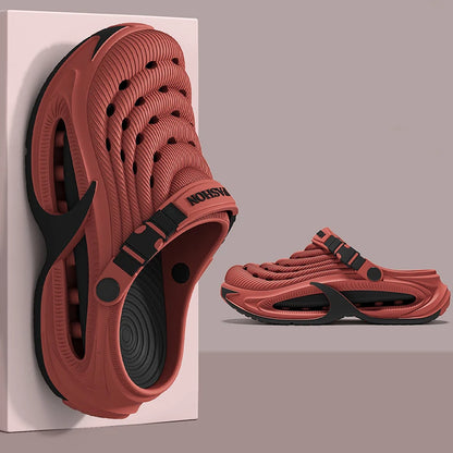 Fashion Hollow Out Thick Bottom Sports Sandals Men Eva Soft Sole Summer Clogs Sandals Men Non Slip Outdoor Driving Beach Sandles