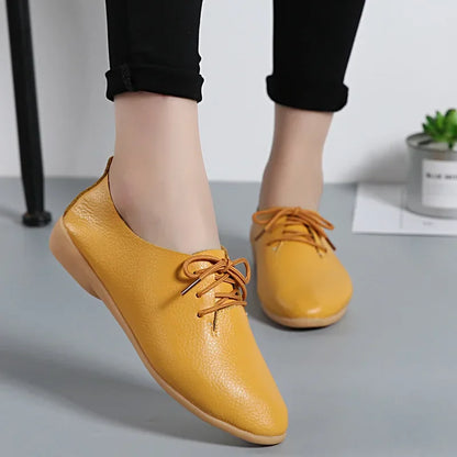 Genuine Leather Summer Loafers Women Casual Shoes Moccasins Soft Pointed Toe Ladies Footwear Women Flats Shoes Female