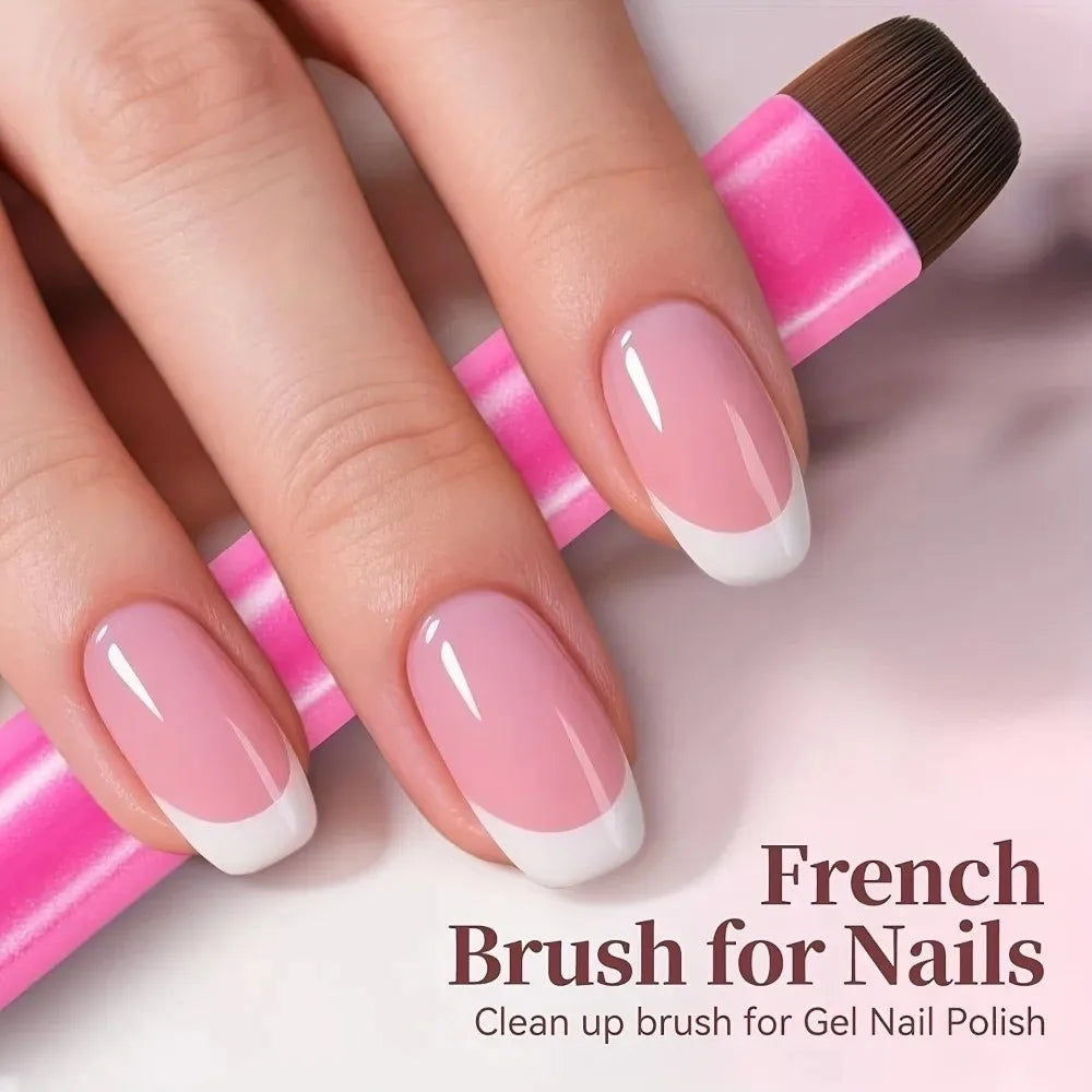 3 in 1 French Nail Brush with Multifunctional Head - Fine Nail Brush for Gel and Acrylic Nails for Precise Cleaning