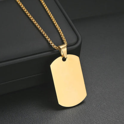 Stainless Steel Jewelry Mens Custom Engraved Name Photo Animal Necklace for Women Personalized Square Pendant Family Party Gift