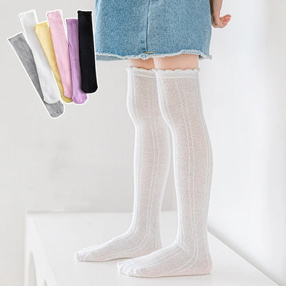 Children's Girl High Long Socks  Princess Mesh School Spring Summer Kids Stockings