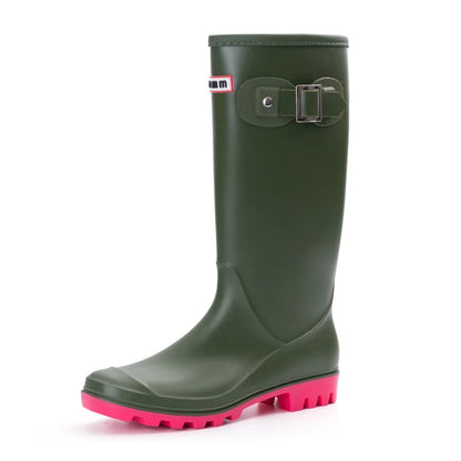 Women High-end Waterproof Rain Boots Women's Knee-length Fashion Rubber Rain Boots Girls' Shoes Rain Boots PVC Waterproof Shoes