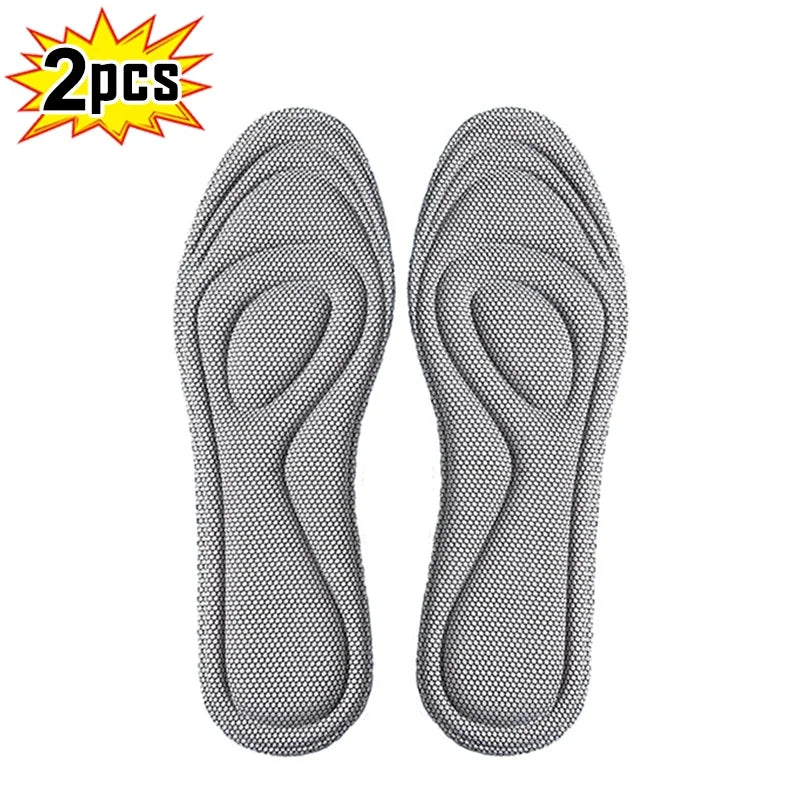 4Pcs Memory Foam Orthopedic Insoles for Shoes Antibacterial Deodorization Sweat Absorption Insert Sport Shoes Running Pads