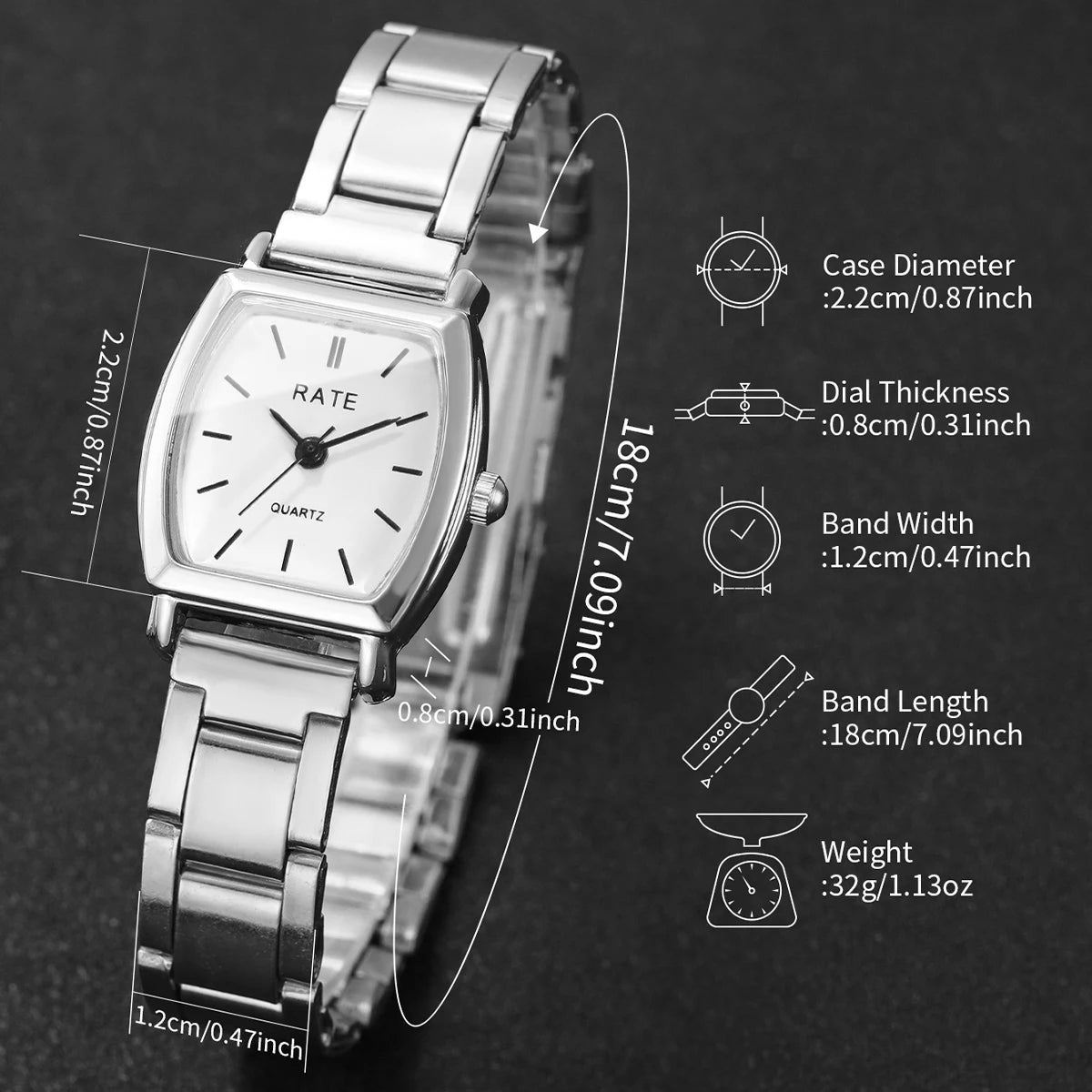 Elegant Small Dial Women Quartz Watch Silver Alloy Band Ladies Wristwatches Reloj Mujer Girls Clock(Without Box)