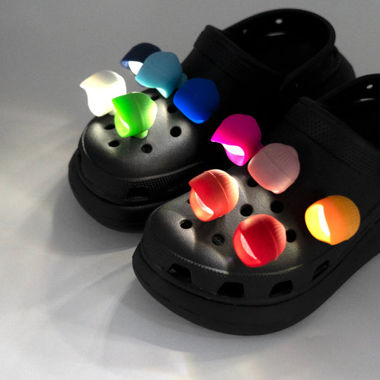 1/12PCS LED Lights Shoe Charms 3 Flashing Modes 12 Colors Luminous Shoe Accessories Pins for Fashion Women Men Growing Shoe Gift