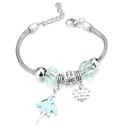 Charm Bracelet & Bangles Jewelry 6 Color Clay Zircon Ball Crown key lock Shape Beads Bracelets For Women Girl Friendship Gift
