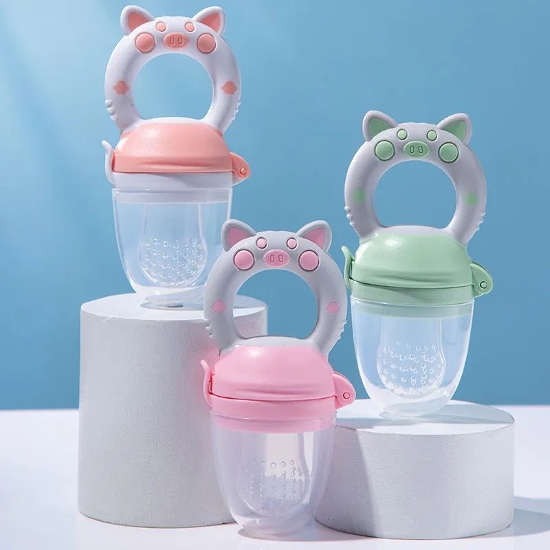 4pcs/set Silicone Fruit & Vegetable Feeder for Infants and Toddlers 6-36 months Food Grade Teething & Feeding Pacifier