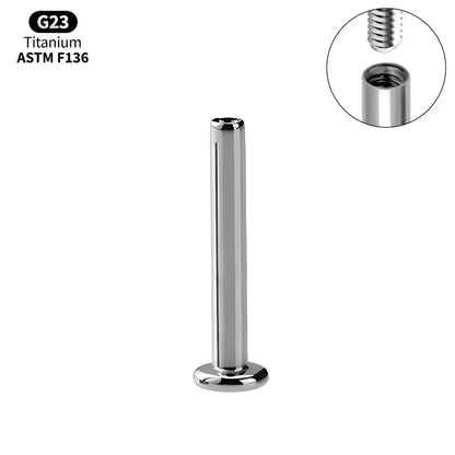 1/10PCS Titanium Labret Stud Internally Threaded Push Pin Tragus Helix Conch Septum Flat Back Plug-in  Ear Piercing Jewelry