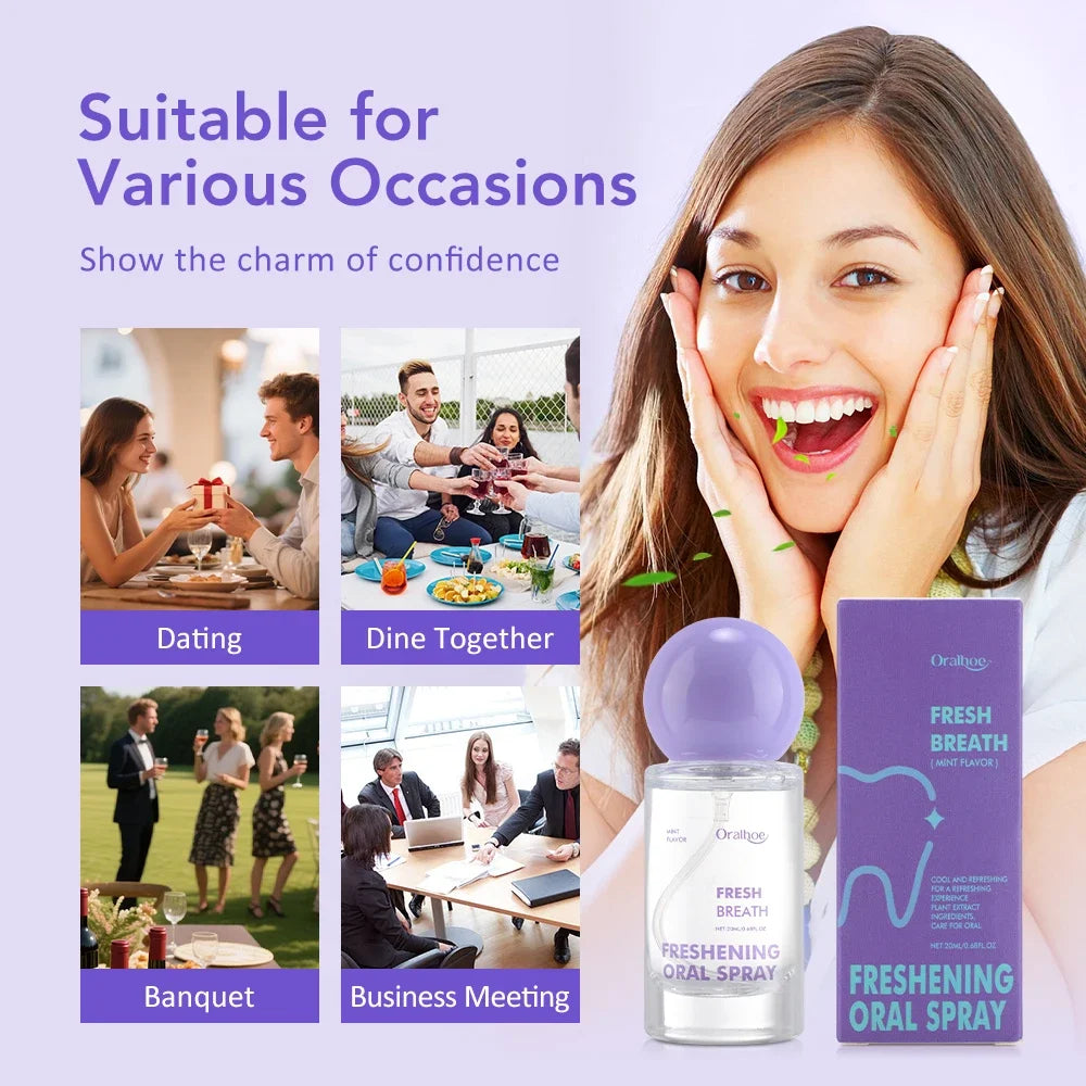 Mint Oral Spray for Long-Lasting Freshness Travel-Sized Oral Breath Spray Mouth Spray Freshener Oral Care Probiotic Freshener