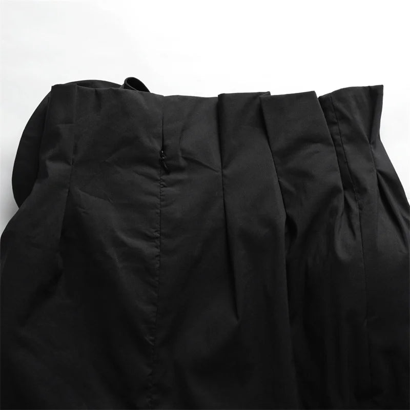women's skirts New asymmetrical slim fit long skirt for autumn 2026 3D floral women's half skirt Flower bud shape black skirt
