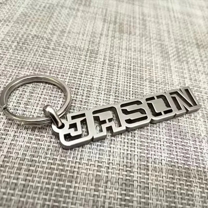 Personalized Name Metal Keychain Annual New Wholesale Customization/Letter Stainless Steel Keychain Commemorative Gift