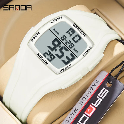SANDA Sport Watch for Woman Waterproof Luminous Date Ladies Electronic Watches Digital Display Women's Wrisywatches Female Reloj