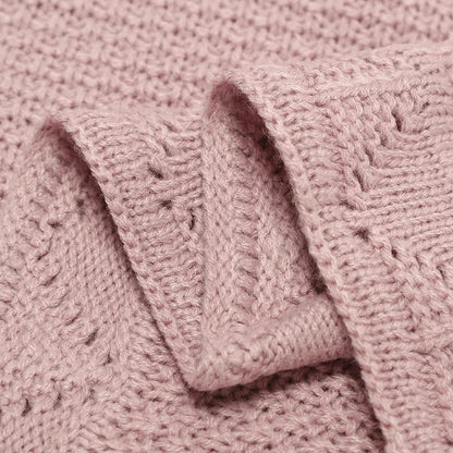 Super Soft Baby Blankets Swaddle Wrap 100*80cm Knit Pure Color Newborn Sleeping Covers for Stroller Bassinet Comfort All Seasons