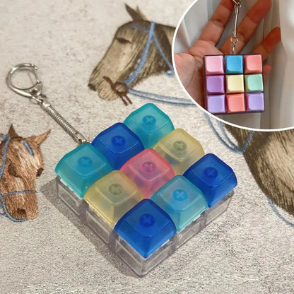 Decompression 9 Keyboard Key Toy For Adults Antistress Toys Boys Girls Anti Stress Finger Keyboard Games Keychain ﻿