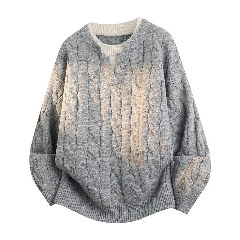 Personalized Mens Classic Comfortable Knitted Sweater Autumn Winter New Warm Long Sleeve Sweater top