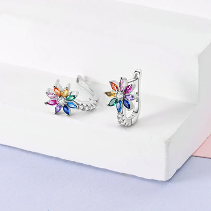 Original 925 Sterling Silver Hoop Earrings Women's Fashion Jewelry Butterfly Iris Lily of the Valley Tulip Flower Luxury Earring