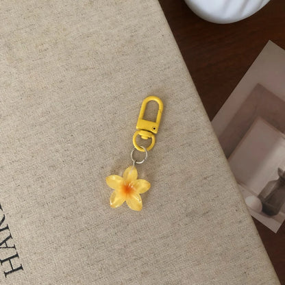 Sweet Colorful Jelly Flower Key Chain Color DIY Flower Cute Keychains Pendant Resin Bag Pendant Keyring Jewelry