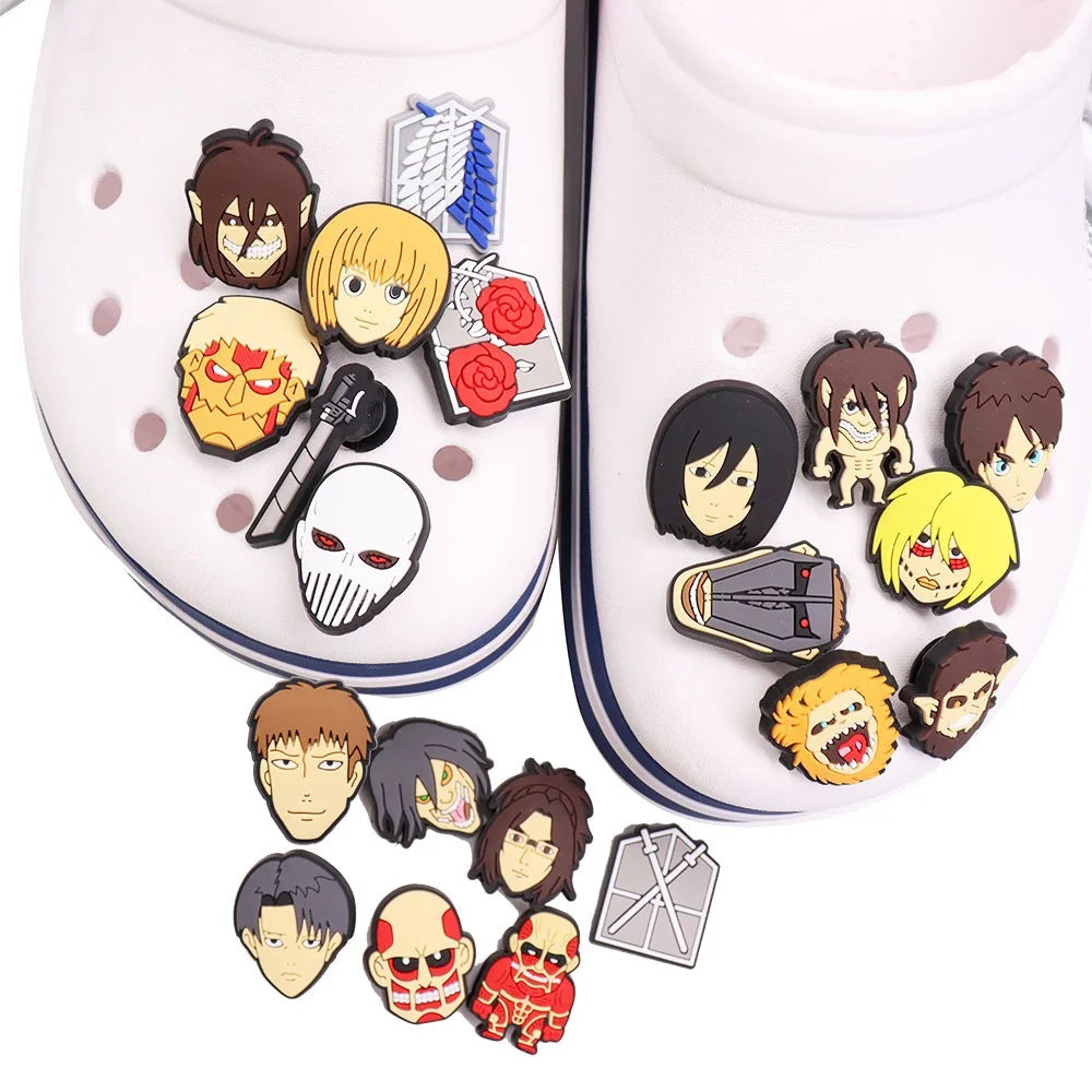 New Arrival 1pcs Cartoon Japan Anime PVC Shoe Charms For Clogs Pins Accessories Shoes Buckles Wristbands Kids Birthday Present