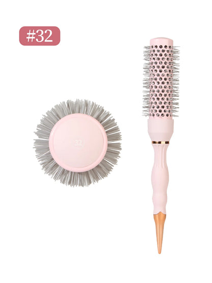 Professional Round Blow-Dry Brush for Hairdressers, Professional Curling Hot Barrel Comb, 5 Sizes, Suitable for Creating Stylish Curly Hairstyles, Suitable for Women's Styling, Blow-Drying, Curling, Smoothing, Short Hair, Med