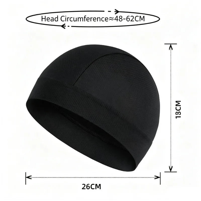 Under Helmet Beanie Skull Cap Vented Sweat Wicking Sweat Absorbent Lightweight Motorcycle Cycling Head Liner Cap Sports Running