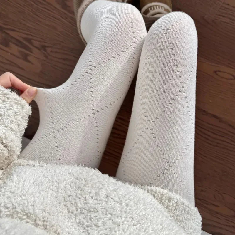 Winter Vintage Grid Tights Women High Waist Elastic Slim Warm Pantyhose 2026 Spring Streetwear Y2K Tights Stocking