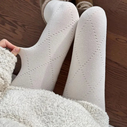 Winter Vintage Grid Tights Women High Waist Elastic Slim Warm Pantyhose 2026 Spring Streetwear Y2K Tights Stocking
