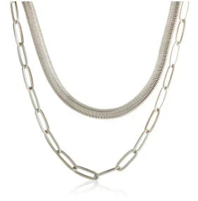 Stainless Steel Vintage Textured Delicate Necklace
