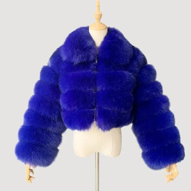 2024 Women's Faux Fur Coat Winter Women Short Warm Thick Faux Fox Fur Coat Vests Raccoon Fake Fur Coat Office Lady Warm Jacket