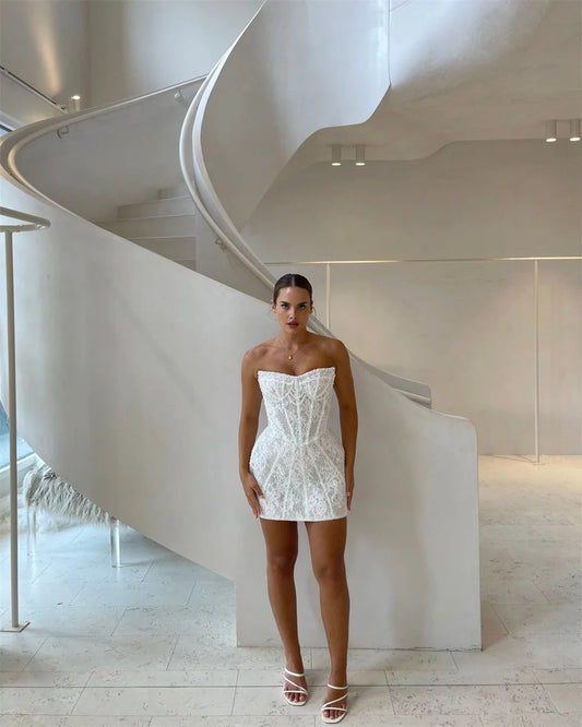 Contessa Dubai Custom White Lace Prom Dress With Elegant Beaded Off Shoulder Vestidos de noche Long Sleeves Formal events dress