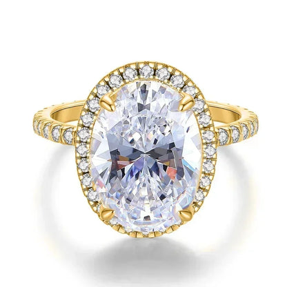 925 Sterling Silver Fashion Oval Shiny Full Zircon Ring For Women Match Daily Outfits Party Luxury High Quality Fine Jewelry