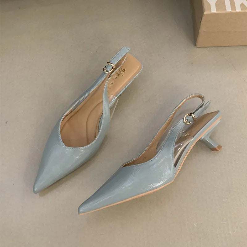 Women's Pointed-Toe Low-Heel Slingbacks in Style Options