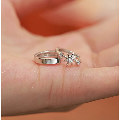 925 Sterling Silver Zircon Star Asymmetry Hoop Earrings For Women Party Classic Fine Jewelry Small Niche Minimalist Accessories