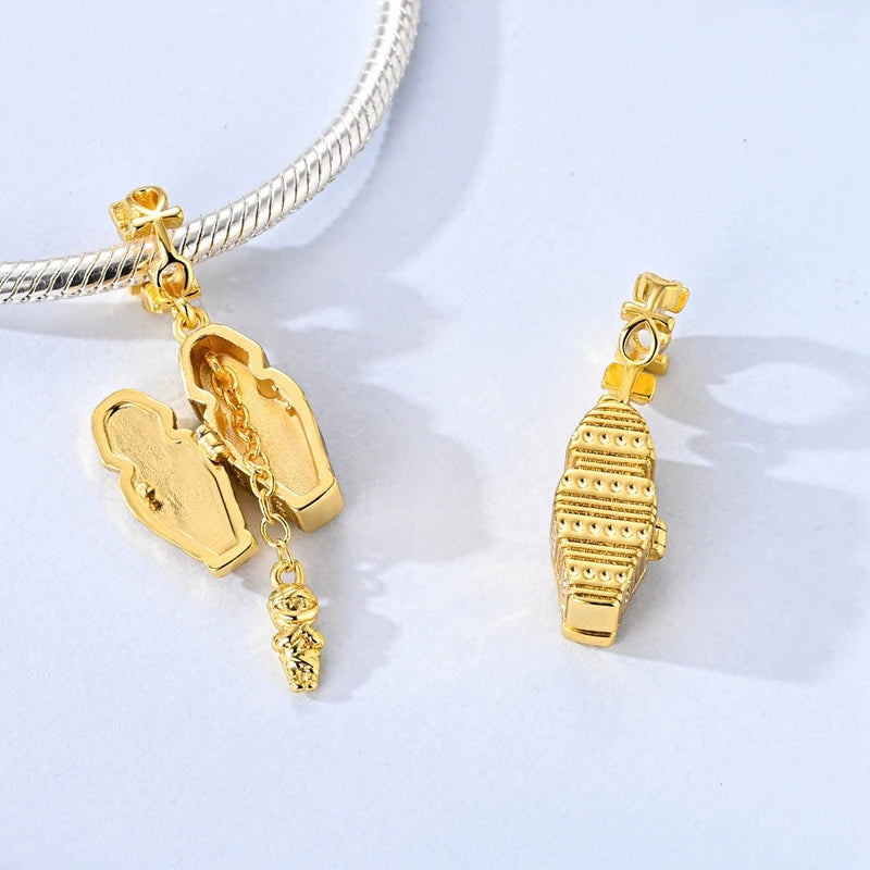 Hot Sales 925 Sterling Silver Golden Series Charms Leopard Little Bear Starfish Bow Bead Fit Original Bracelet DIY Women Jewelry