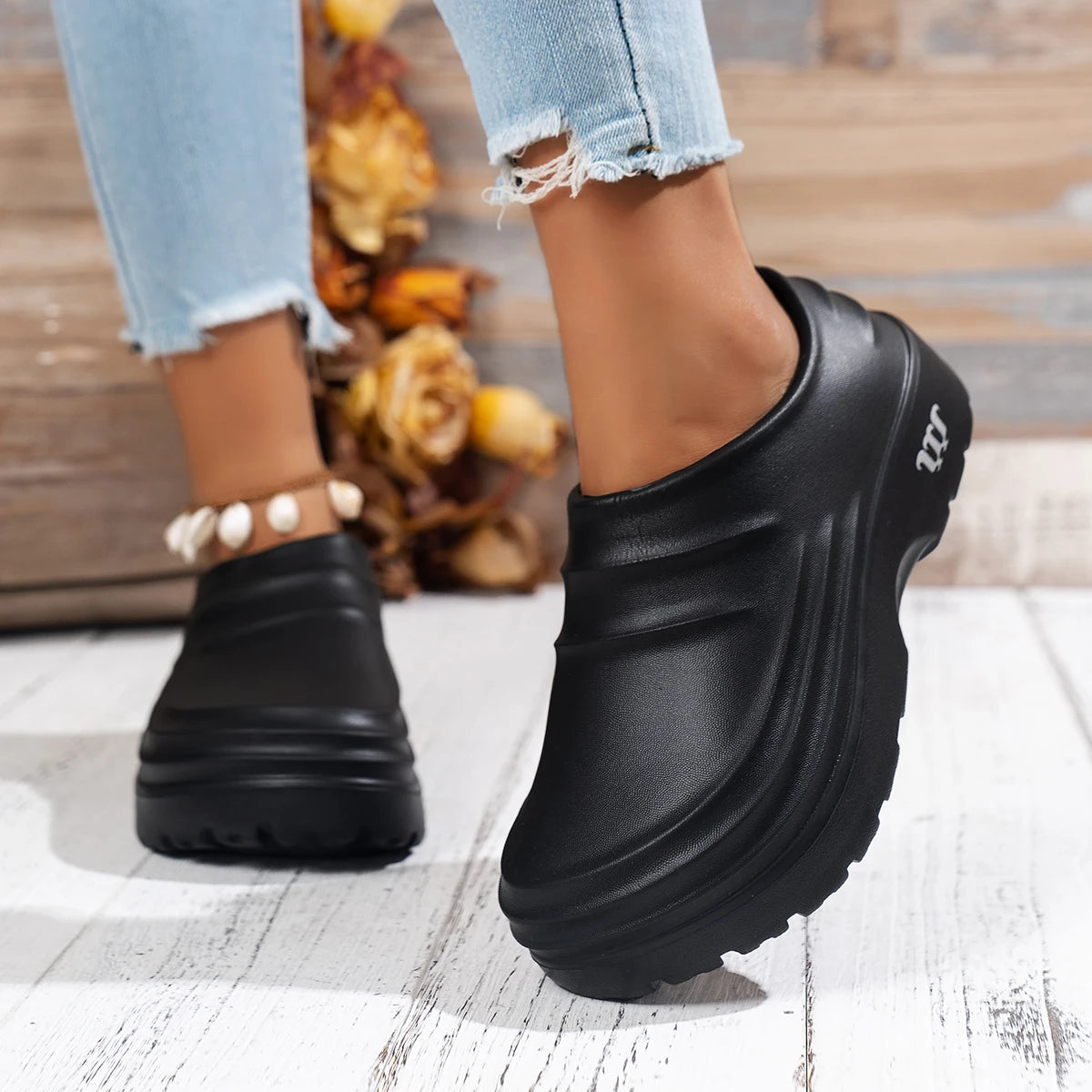 Women's Thick-Soled Kitchen Slippers, Oil-Proof, Waterproof, Non-Slip, Thick-Soled, Wear-Resistant, Comfortable, Soft-Soled, Hom