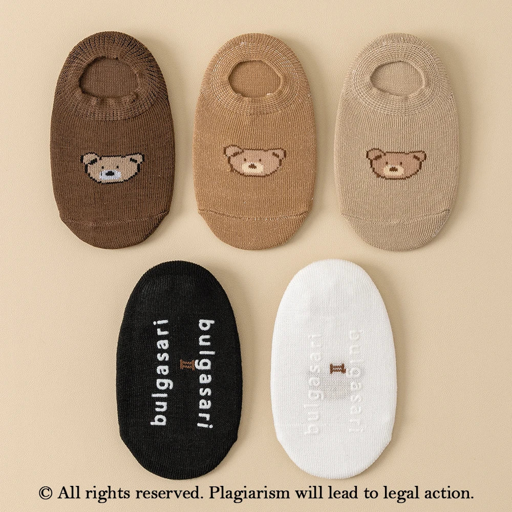 5/10Pairs Baby Non-Slip Socks for 0-5Y Toddler Socks Cute Anti-Skid Silicone Dot Sole for Boys and Girls
