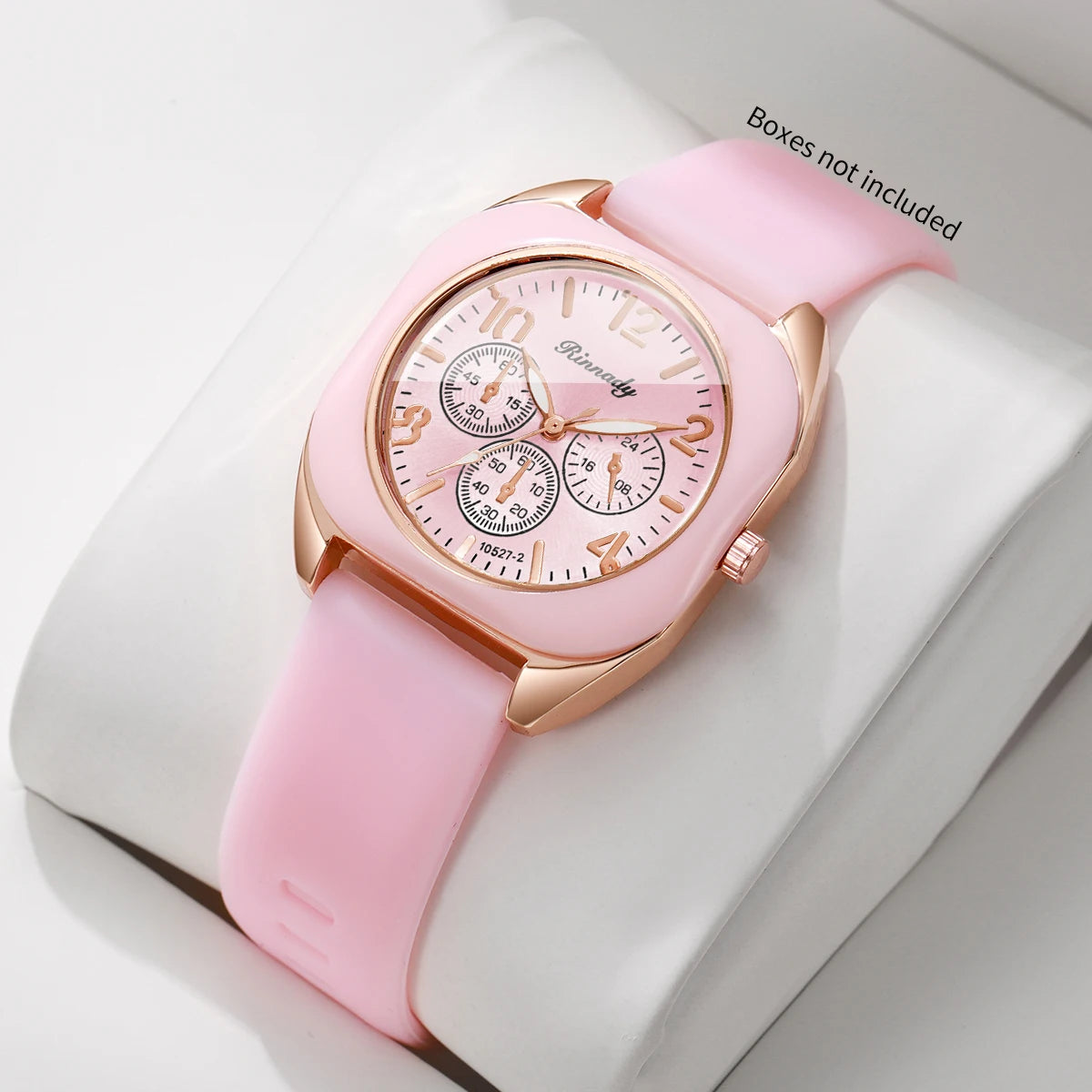 Fashion Women Square Quartz Watch Candy Color Silicone Strap Decorative Three Dials Wristwatches Relogio Feminino（Without Box）