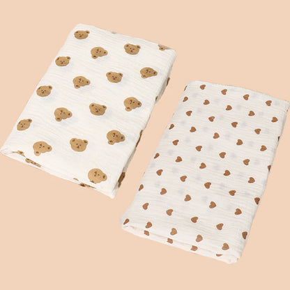 2Pc 80*80cm Cotton Muslin Baby Receiving Blankets for Girls and Boys Newborn Muslin Swaddle Blanket Bedding Infant Bath Towel