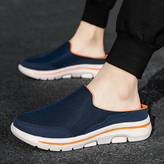 2024 Men Slippers Summer Breathable Home Indoor Slippers Men Thick Bottom Slides Fashion Couple Walking Shoes Chanclas Hombre